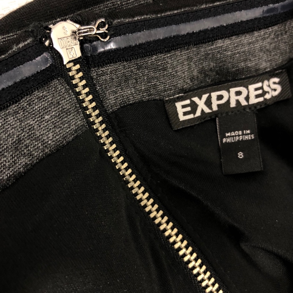 Express Body Con black grey strapless tube dress 8 - Picture 5 of 8